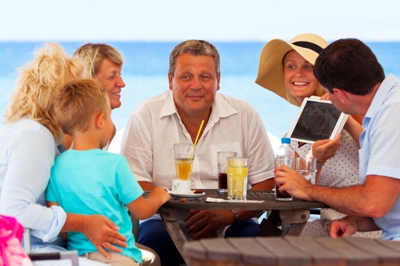 foto van familie op vakantie