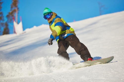 snowboardende man met grote skibril als voorbeeld van slechte profielfoto