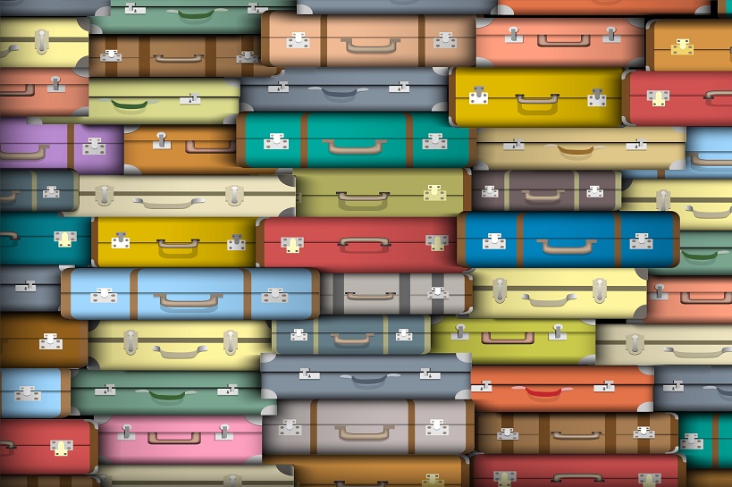 vector background of colored suitcases SBI
